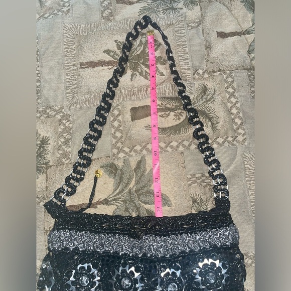 Handmade bag🖤Mexican bag woven purse shoulder bag bottle cap bag floral bag - Picture 4 of 14
